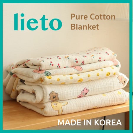 Lieto Pure Cotton Double gauze Blanket ผ้าห่มนวมบางสำหรับทารก