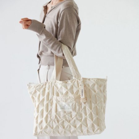 LIETO x YMMAMA Big Yum Bag ลายลูกไม้สีเบจ (Beige Lace) กระเป๋าคุณแม่ กระเป๋าใส่ขวดนม กระเป๋าใส่ผ้าอ้อม ใบใหญ่จุได้เยอะ