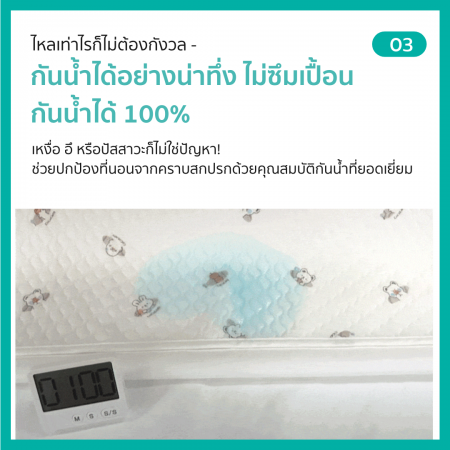 Lieto ผ้ารองฉี่เด็ก ผ้ารองที่นอนเด็กแบบกันลื่น Organic bamboo 100% ลาย พัพพี้ (Poppy)
