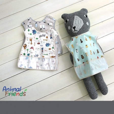 Lieto ผ้ากันเปื้อนเด็ก ทรงเสื้อกั๊กแบบกันน้ำ ลาย Jungle Friends